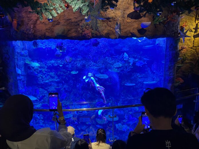 Pertunjukan Mermaid Show dan Santa Claus di BXSea Bintaro Jaya sukses menyedot ribuan pengunjung saat libur panjang.